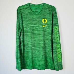 Nike‎ Oregon Ducks Green Long Sleeve T-Shirt Athletic Cut Mens Large Collegiate